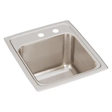 Today Only ELKAY DLR151710MR2 Lustertone Classic Stainless Steel 15" x 17-1/2" x 10", MR2-Hole Single Bowl Drop-in Sink