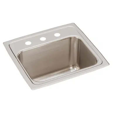 ELKAY DLR1716103 Lustertone Classic Stainless Steel 17" x 16" x 10-1/8", 3-Hole Single Bowl Drop-in Sink Final Sale