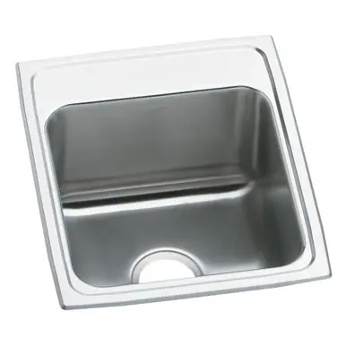 ELKAY DLR1720100 Lustertone Classic Stainless Steel 17" x 20" x 10-1/8", 0-Hole Single Bowl Drop-in Sink Worldwide Shipping
