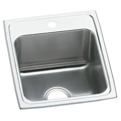 ELKAY DLR1720101 Lustertone Classic Stainless Steel 17" x 20" x 10-1/8", 1-Hole Single Bowl Drop-in Sink No Minimum Order
