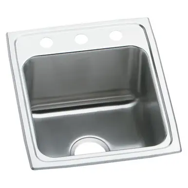 Viral ELKAY DLR1720103 Lustertone Classic Stainless Steel 17" x 20" x 10-1/8", 3-Hole Single Bowl Drop-in Sink