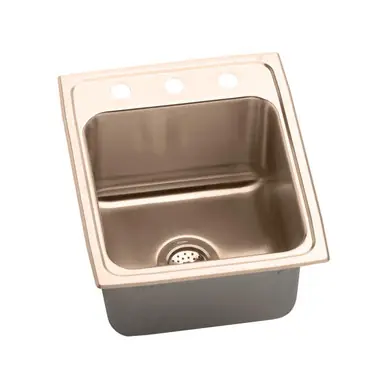 Price Cut ELKAY DLR1722102-CU CuVerro Antimicrobial Copper 17" x 22" x 10-1/8", 2-Hole Single Bowl Drop-in Sink