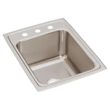 ELKAY DLR1722103 Lustertone Classic Stainless Steel 17" x 22" x 10-1/8", 3-Hole Single Bowl Drop-in Sink No Minimum Order