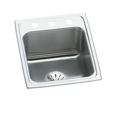 Viral ELKAY DLR172210PD3 Lustertone Classic Stainless Steel 17" x 22" x 10-1/8", 3-Hole Single Bowl Drop-in Sink with Perfect Drain