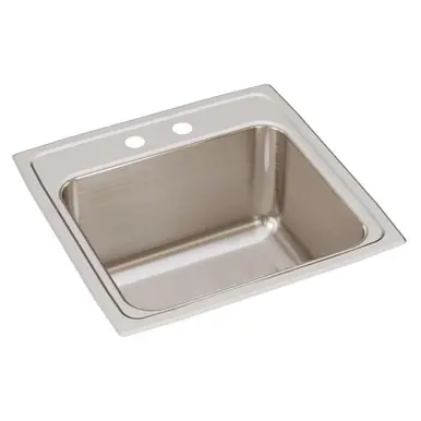 ELKAY DLR1919102 Lustertone Classic Stainless Steel 19-1/2" x 19" x 10-1/8", 2-Hole Single Bowl Drop-in Laundry Sink Best Choice