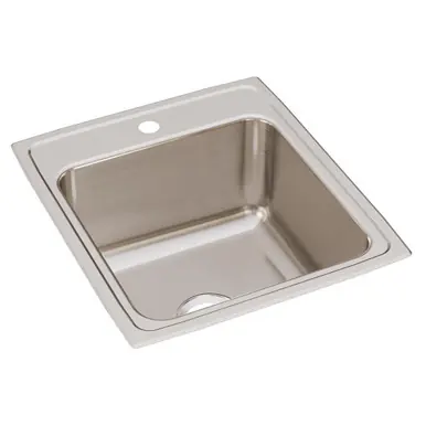 ELKAY DLR2022101 Lustertone Classic Stainless Steel 19-1/2" x 22" x 10-1/8", 1-Hole Single Bowl Drop-in Sink Exclusive
