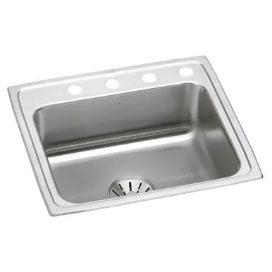 ELKAY DLR221910PD4 Lustertone Classic Stainless Steel 22" x 19-1/2" x 10-1/8", 4-Hole Single Bowl Drop-in Sink with Perfect Drain Brand New