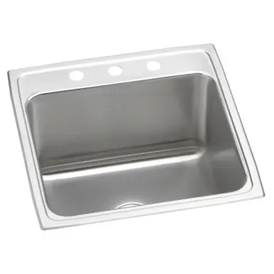ELKAY DLR2222123 Lustertone Classic Stainless Steel 22" x 22" x 12-1/8", 3-Hole Single Bowl Drop-in Sink Save Now