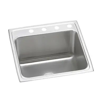 ELKAY DLR2222124 Lustertone Classic Stainless Steel 22" x 22" x 12-1/8", 4-Hole Single Bowl Drop-in Sink Best Seller