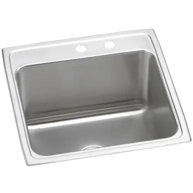Special Offer ELKAY DLR222212MR2 Lustertone Classic Stainless Steel 22" x 22" x 12-1/8", MR2-Hole Single Bowl Drop-in Sink