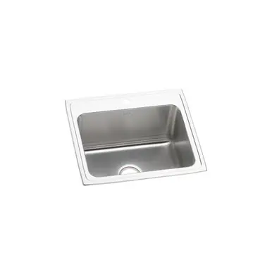 ELKAY DLR2521101 Lustertone Classic Stainless Steel 25" x 21-1/4" x 10-1/8", 1-Hole Single Bowl Drop-in Sink Grab Now