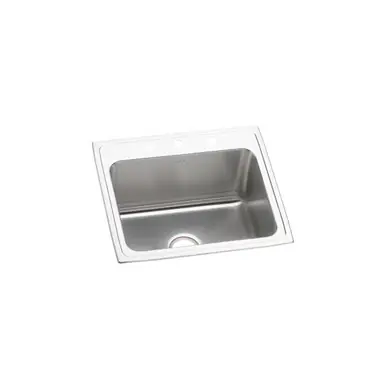 Reduced Price ELKAY DLR2521103 Lustertone Classic Stainless Steel 25" x 21-1/4" x 10-1/8", 3-Hole Single Bowl Drop-in Sink