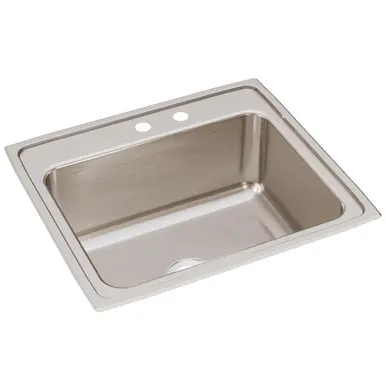 Next Day Delivery ELKAY DLR252210MR2 Lustertone Classic Stainless Steel 25" x 22" x 10-3/8", MR2-Hole Single Bowl Drop-in Sink