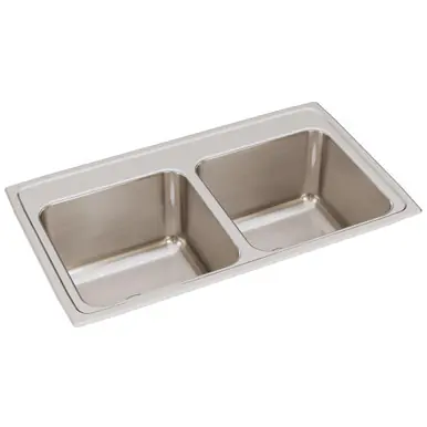 New Arrival ELKAY DLR3319100 Lustertone Classic Stainless Steel 33" x 19-1/2" x 10-1/8", 0-Hole Equal Double Bowl Drop-in Sink