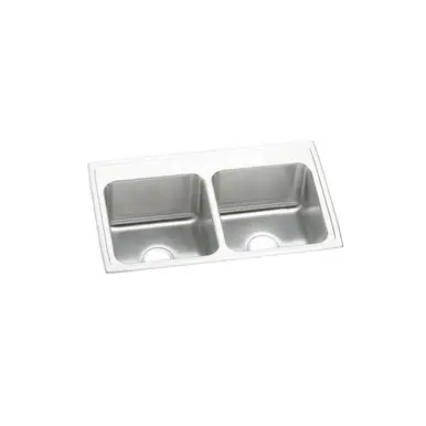 ELKAY DLR3319105 Lustertone Classic Stainless Steel 33" x 19-1/2" x 10-1/8", 5-Hole Equal Double Bowl Drop-in Sink Genuine