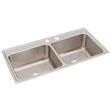 Markdown ELKAY DLR432210MR2 Lustertone Classic Stainless Steel 43" x 22" x 10-1/8", Equal Double Bowl Drop-in Sink