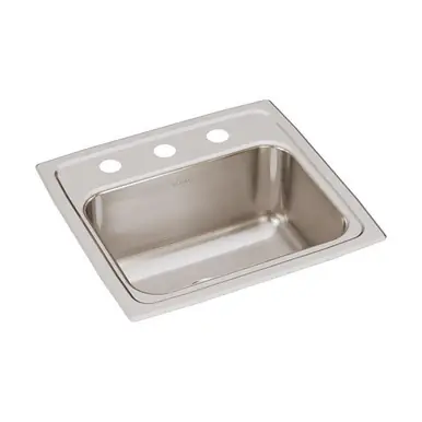 ELKAY DLRQ1716103 Lustertone Classic Stainless Steel 17" x 16" x 10-1/8", 3-Hole Single Bowl Drop-in Sink with Quick-clip Same Day Shipping
