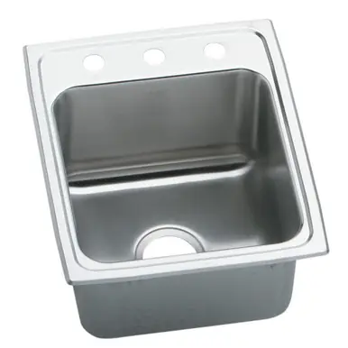 ELKAY DLRQ1722100 Lustertone Classic Stainless Steel 17" x 22" x 10-1/8", 0-Hole Single Bowl Drop-in Sink with Quick-clip Cheap
