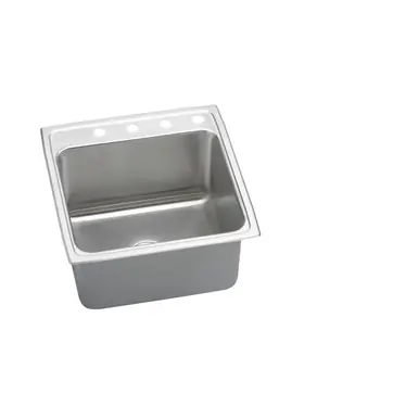 New Release ELKAY DLRQ2222125 Lustertone Classic Stainless Steel 22" x 22" x 12-1/8", 5-Hole Single Bowl Drop-in Sink with Quick-clip