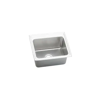 Time-Limited ELKAY DLRQ2522100 Lustertone Classic Stainless Steel 25" x 22" x 10-3/8", 0-Hole Single Bowl Drop-in Sink with Quick-clip