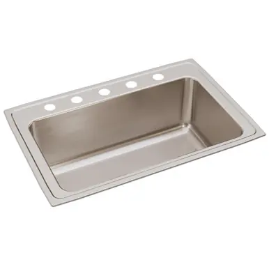 ELKAY DLRS3322125 Lustertone Classic Stainless Steel 33" x 22" x 11-5/8", 5-Hole Single Bowl Drop-in Sink Same Day Shipping