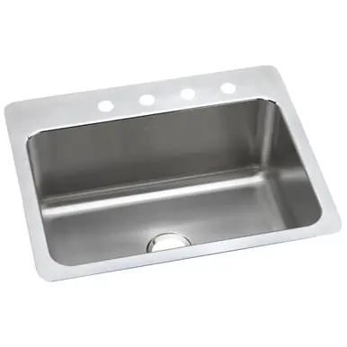 ELKAY DLSR2722100 Lustertone Classic Stainless Steel 27" x 22" x 10", 0-Hole Single Bowl Undermount or Drop-in Sink Grab Now