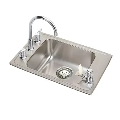 ELKAY DRKAD222045C Lustertone Classic Stainless Steel 22" x 19-1/2" x 4-1/2", Single Bowl Drop-in Classroom ADA Sink Kit Cheap