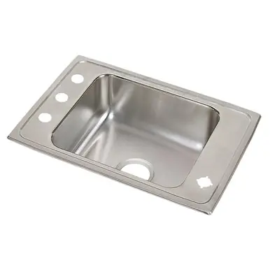 Trending ELKAY DRKAD2517602 Lustertone Classic Stainless Steel 25" x 17" x 6", 2-Hole Single Bowl Drop-in Classroom ADA Sink