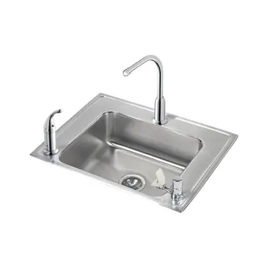 ELKAY DRKAD282245RC Lustertone Classic Stainless Steel 28" x 22" x 4-1/2", Single Bowl Drop-in Classroom ADA Sink Kit Same Day Shipping