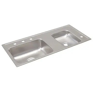 ELKAY DRKAD371760R4 Lustertone Classic Stainless Steel 37-1/4" x 17" x 6", Double Bowl Drop-in Classroom ADA Sink Fan Favorite