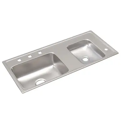 ELKAY DRKAD371765R4 Lustertone Classic Stainless Steel 37-1/4" x 17" x 6-1/2", Double Bowl Drop-in Classroom ADA Sink Bargain