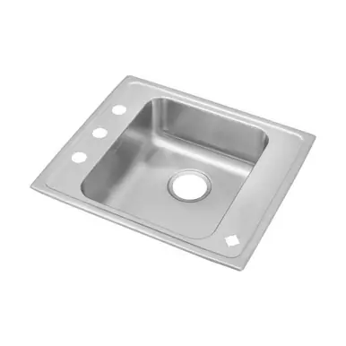 ELKAY DRKADQ2220404 Lustertone Classic Stainless Steel 22" x 19-1/2" x 4", 4-Hole Single Bowl Drop-in Classroom ADA Sink with Quick-clip New Release