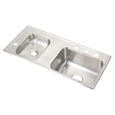ELKAY DRKR3717L4 Lustertone Classic Stainless Steel 37-1/4" x 17" x 7-5/8", Double Bowl Drop-in Classroom Sink Low Price