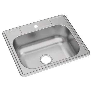 Trending ELKAY DSE125221 Dayton Stainless Steel 25" x 22" x 8-1/16", 1-Hole Single Bowl Drop-in Sink