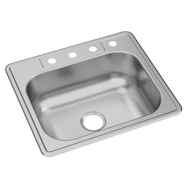 ELKAY DSE125224 Dayton Stainless Steel 25" x 22" x 8-1/16", 4-Hole Single Bowl Drop-in Sink Bargain