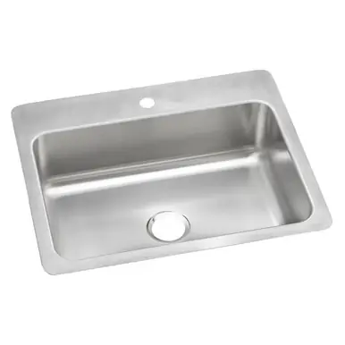 ELKAY DSESR127221 Dayton Stainless Steel 27" x 22" x 8", 1-Hole Single Bowl Undermount or Drop-in Sink Fresh Stock