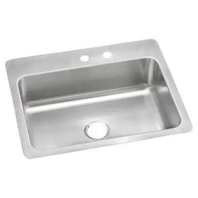 Direct From Factory ELKAY DSESR12722MR2 Dayton Stainless Steel 27" x 22" x 8", MR2-Hole Single Bowl Undermount or Drop-in Sink