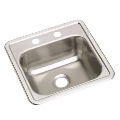 Buy Today ELKAY DW50115153 Dayton Stainless Steel 15" x 15" x 5-3/16", 3-Hole Single Bowl Drop-in Bar Sink with 2" Drain Opening (50 Pack)