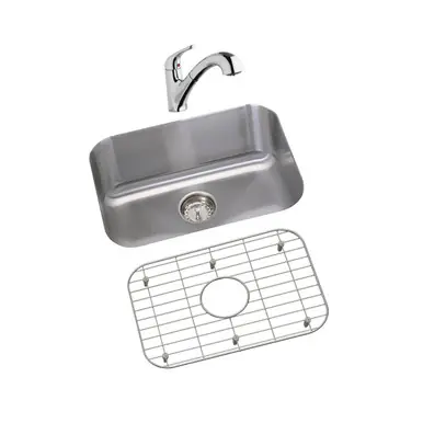 ELKAY DXUH2115DFBG Dayton Stainless Steel 23-1/2" x 18-1/4" x 8", Single Bowl Undermount Sink and Faucet Kit with Bottom Grid Reduced Price