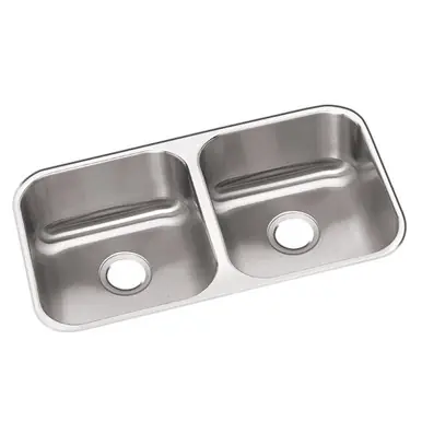 Markdown ELKAY DXUH3118 Dayton Stainless Steel 31-3/4" x 18-1/4" x 8", Equal Double Bowl Undermount Sink