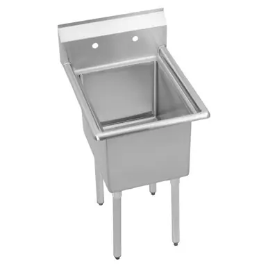 ELKAY E1C20X20-0X Dependabilt Stainless Steel 25" x 25-13/16" x 43-3/4" 18 Gauge One Compartment Sink with Stainless Steel Legs Affordable