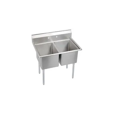 Fan Favorite ELKAY E2C20X20-0X Dependabilt Stainless Steel 47" x 25-13/16" x 43-3/4" 18 Gauge Two Compartment Sink with Stainless Steel Legs