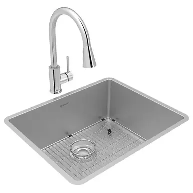 ELKAY ECTRU21179TFCBC Crosstown 18 Gauge Stainless Steel 22-1/2" x 18-1/2" x 9", Single Bowl Undermount Sink & Faucet Kit with Bottom Grid & Drain Secure Checkout