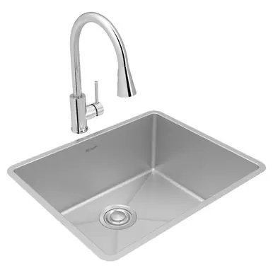 ELKAY ECTRU21179TFCC Crosstown 18 Gauge Stainless Steel 22-1/2" x 18-1/2" x 9", Single Bowl Undermount Sink & Faucet Kit with Drain Flash Sale