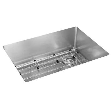 Limited Offer ELKAY ECTRU24179RTC Crosstown 18 Gauge Stainless Steel 25-1/2" x 18-1/2" x 9", Single Bowl Undermount Sink Kit