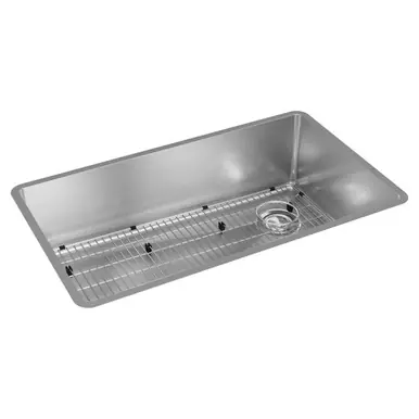 Instant Buy ELKAY ECTRU30179RTC Crosstown 18 Gauge Stainless Steel 31-1/2" x 18-1/2" x 9", Single Bowl Undermount Sink Kit