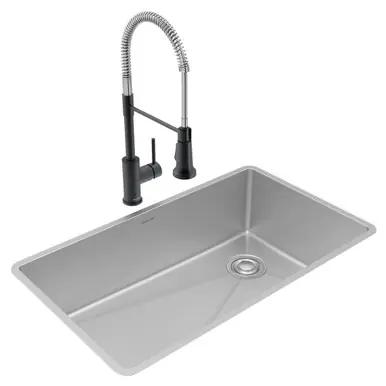 ELKAY ECTRU30179RTFMC Crosstown 18 Gauge Stainless Steel 31-1/2" x 18-1/2" x 9", Single Bowl Undermount Sink & Faucet Kit with Drain Order Now