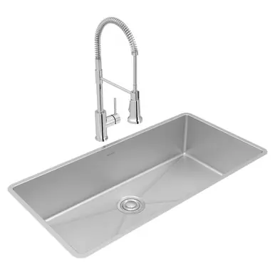 ELKAY ECTRU35179TFCC Crosstown 18 Gauge Stainless Steel 36-1/2" x 18-1/2" x 9", Single Bowl Undermount Sink & Faucet Kit with Drain Order Now
