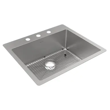 ELKAY ECTSR25229TBG3 Crosstown 18 Gauge Stainless Steel 25" x 22" x 9", 3-Hole Single Bowl Undermount or Drop-in Sink Kit Buy Today