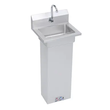 ELKAY EHS-18-PEDX Stainless Steel 18" x 14-1/2" x 42" 18 Gauge Hand Sink with Pedestal Base Foot Valve and Faucet Hot Deal